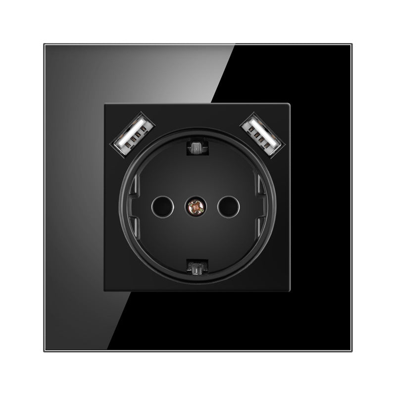 AnjieloSmart European Wall Socket with Dual USB: Compatible with German & French Standards, 16A Power Outlet