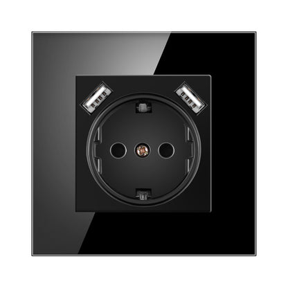 AnjieloSmart European Wall Socket with Dual USB: Compatible with German & French Standards, 16A Power Outlet
