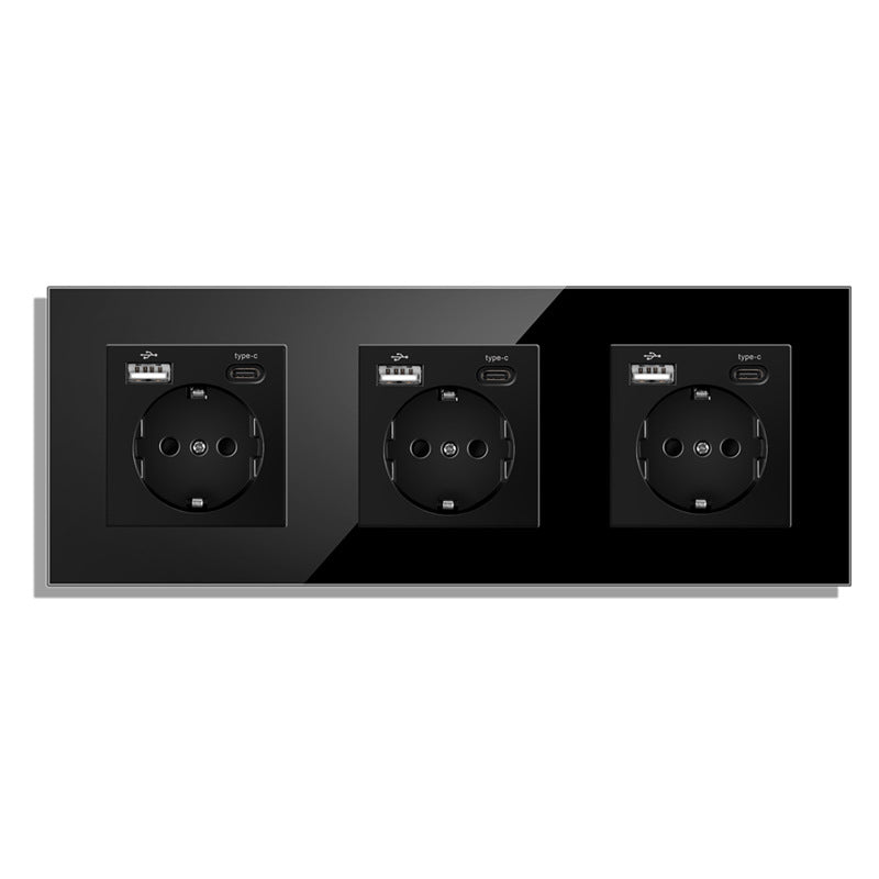 AnjieloSmart European standard wall power socket with USB and Type-C charging ports (German standard).
