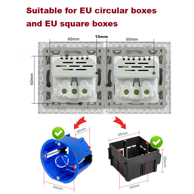 AnjieloSmart European standard wall power socket with USB and Type-C charging ports (German standard).