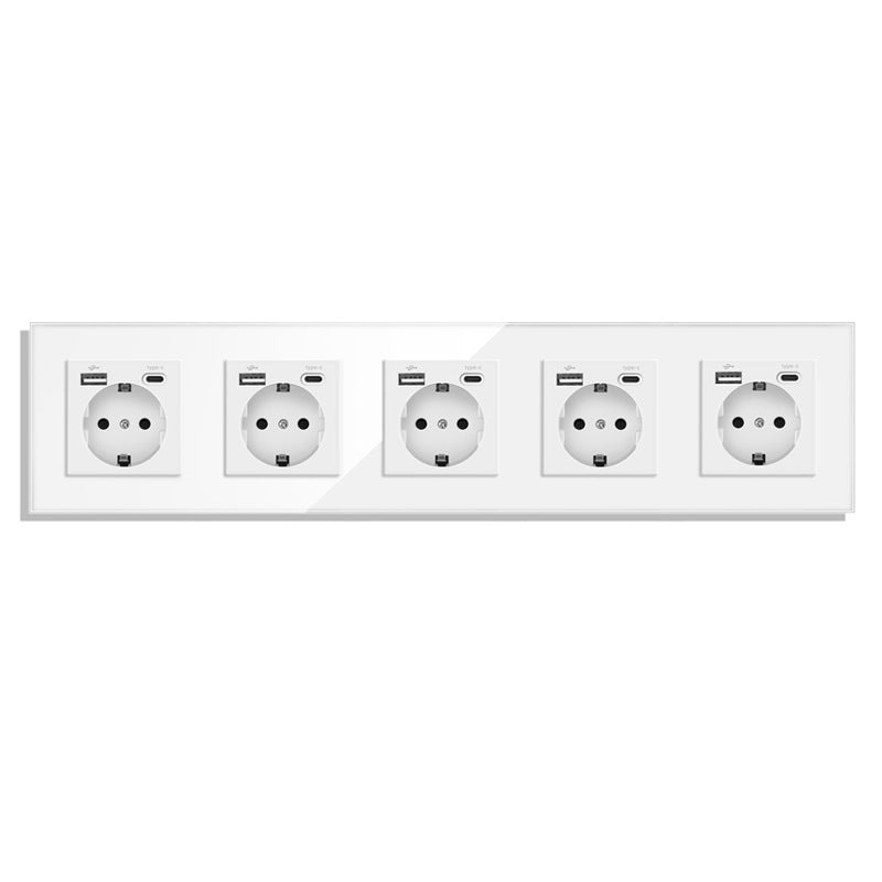 AnjieloSmart European standard wall power socket with USB and Type-C charging ports (German standard).