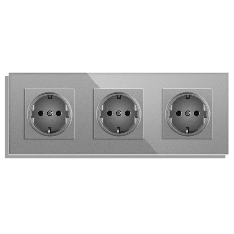AnjieloSmart Type 82 integrated socket European standard/German type, five-gang with USB charging and Type-C port, European standard wall-mounted concealed socket panel.