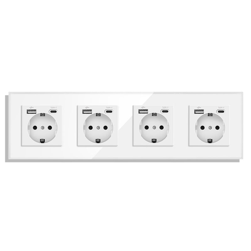 AnjieloSmart European standard wall power socket with USB and Type-C charging ports (German standard).