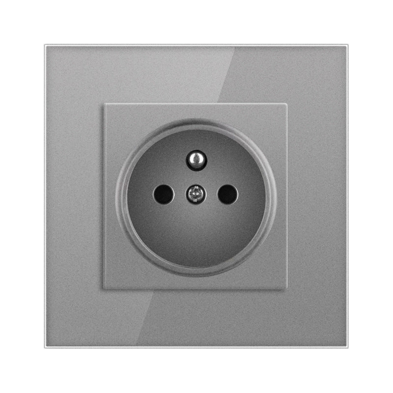 AnjieloSmart European Standard 86 Type French Style Wall Socket 16A Tempered Glass Panel European Standard