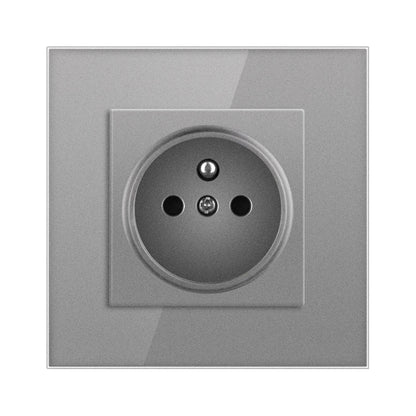AnjieloSmart European Standard 86 Type French Style Wall Socket 16A Tempered Glass Panel European Standard