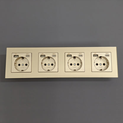AnjieloSmart European standard wall power socket with USB and Type-C charging ports (German standard).