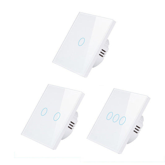 AnjeloSmart Type 86 European standard single touch switch, 1/2/3 gang touch sensor switch, glass panel light switch