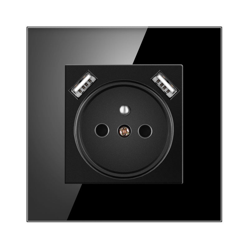 AnjieloSmart European Standard Type 86 French Socket with Dual USB, 16A European Standard Wall Power Socket with USB