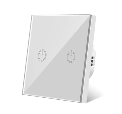AnjieloSmart Luxury EU standard single-touch wall switch with a full tempered glass panel.