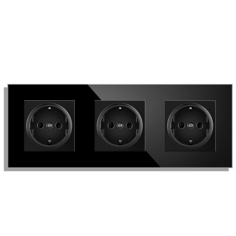 AnjieloSmart Type 82 integrated socket European standard/German type, five-gang with USB charging and Type-C port, European standard wall-mounted concealed socket panel.