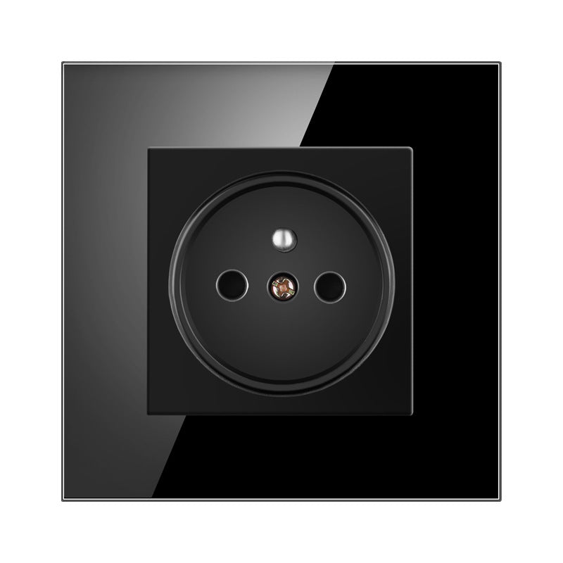 AnjieloSmart European Standard 86 Type French Style Wall Socket 16A Tempered Glass Panel European Standard