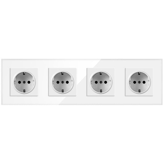 AnjieloSmart European standard 86-type integrated German-style glass panel 16A wall power socket, 299 four-way, Russia