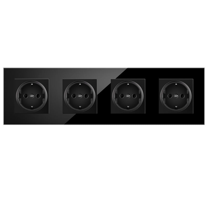 AnjieloSmart European standard 86-type integrated German-style glass panel 16A wall power socket, 299 four-way, Russia