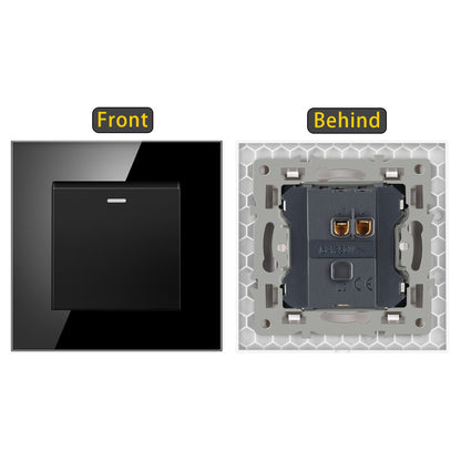 AnjieloSmart European standard 86-type wall switch, tempered glass panel, embedded single-gang multi-way rocker switch
