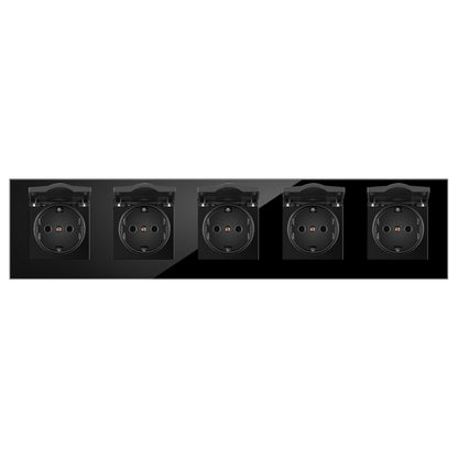AnjieloSmart 86-type European standard German-style waterproof switch and socket, 16A power outlet, with tempered glass panel, suitable for kitchens and bathrooms.