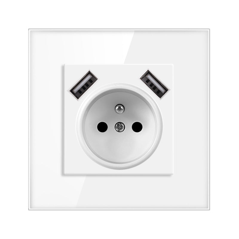 AnjieloSmart European Standard Type 86 French Socket with Dual USB, 16A European Standard Wall Power Socket with USB