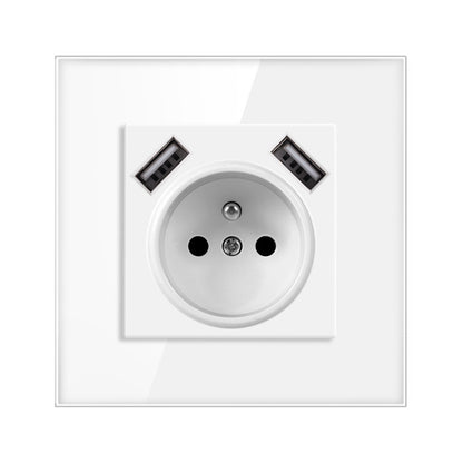 AnjieloSmart European Standard Type 86 French Socket with Dual USB, 16A European Standard Wall Power Socket with USB