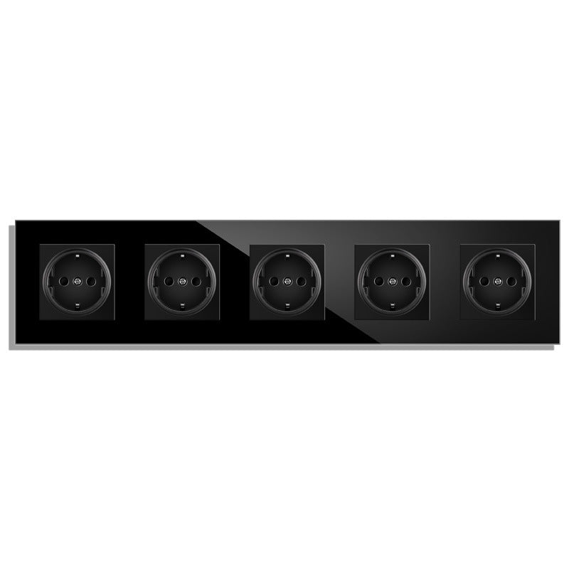 AnjieloSmart Type 82 integrated socket European standard/German type, five-gang with USB charging and Type-C port, European standard wall-mounted concealed socket panel.