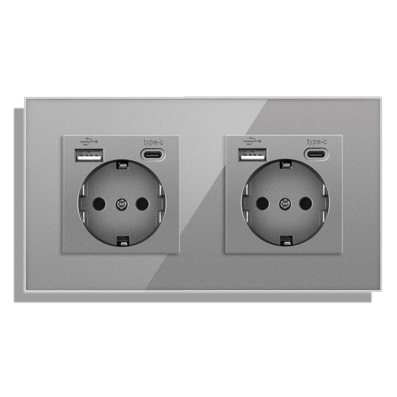 AnjieloSmart European standard wall power socket with USB and Type-C charging ports (German standard).