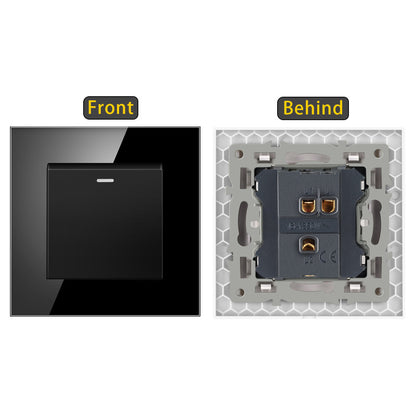 AnjieloSmart European standard 86-type wall switch, tempered glass panel, embedded single-gang multi-way rocker switch
