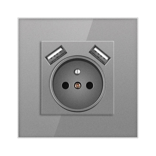 AnjieloSmart European Standard Type 86 French Socket with Dual USB, 16A European Standard Wall Power Socket with USB