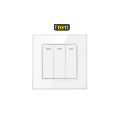 AnjieloSmart European standard 86-type wall switch, tempered glass panel, embedded single-gang multi-way rocker switch