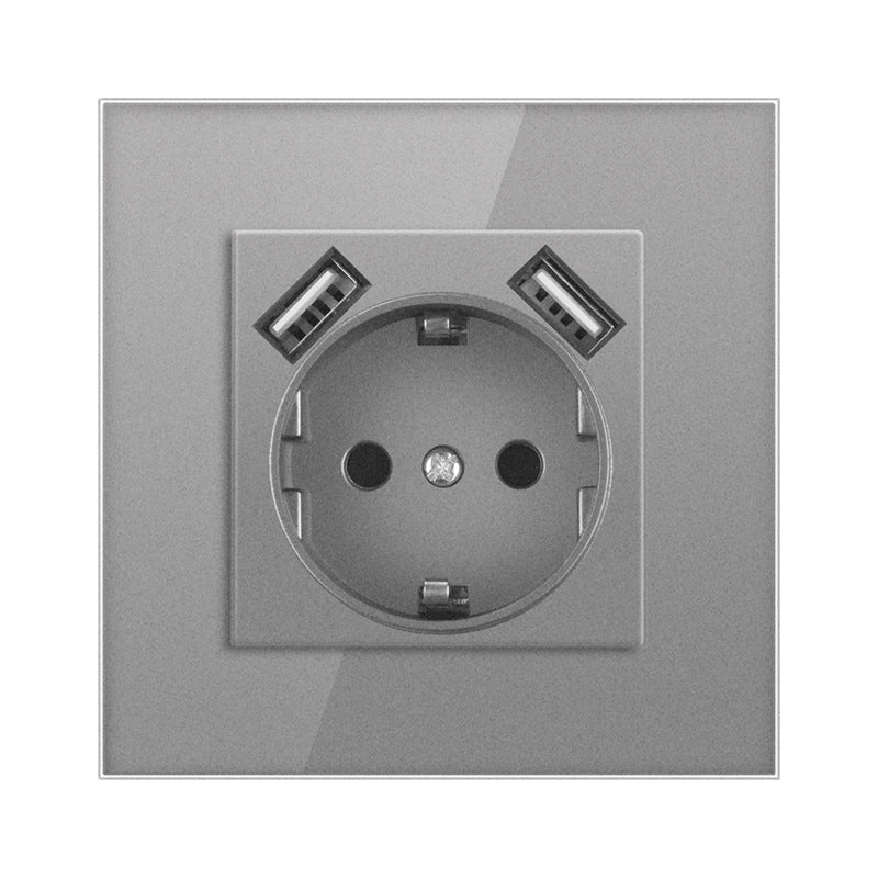 AnjieloSmart European Wall Socket with Dual USB: Compatible with German & French Standards, 16A Power Outlet