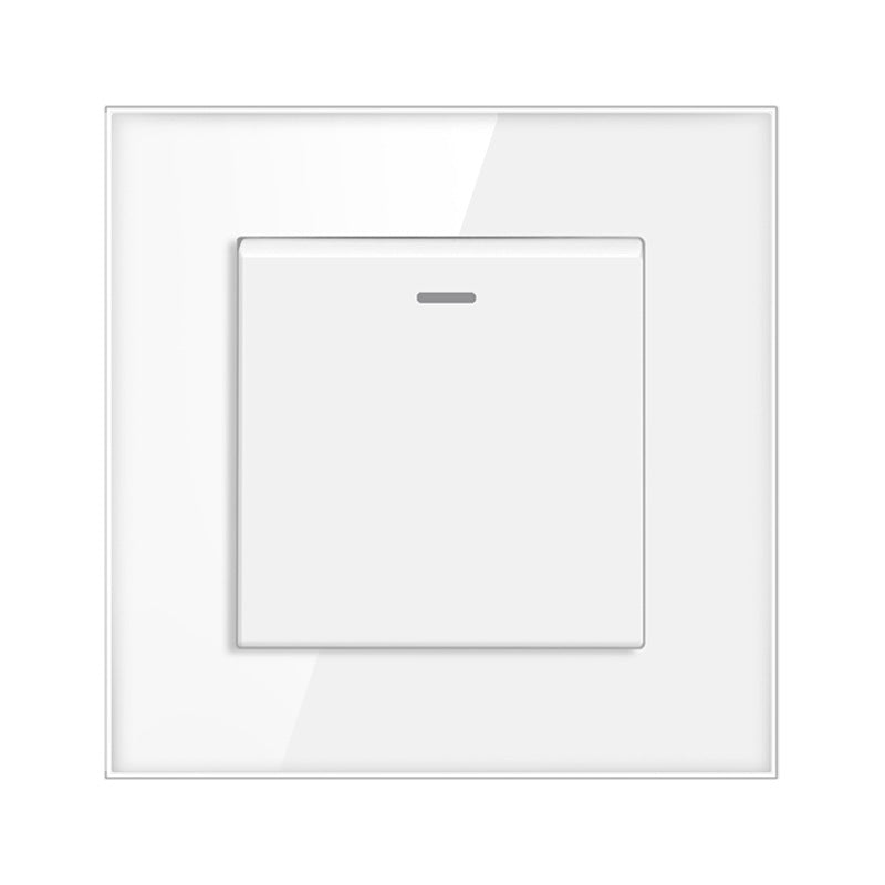 AnjieloSmart European standard 86-type wall switch, tempered glass panel, embedded single-gang multi-way rocker switch