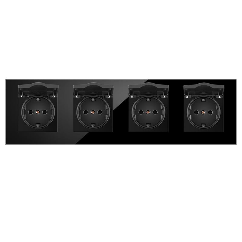 AnjieloSmart 86-type European standard German-style waterproof switch and socket, 16A power outlet, with tempered glass panel, suitable for kitchens and bathrooms.