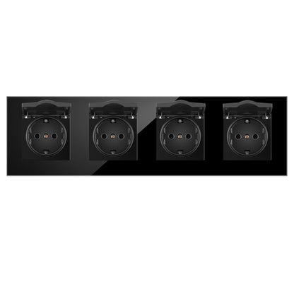AnjieloSmart 86-type European standard German-style waterproof switch and socket, 16A power outlet, with tempered glass panel, suitable for kitchens and bathrooms.