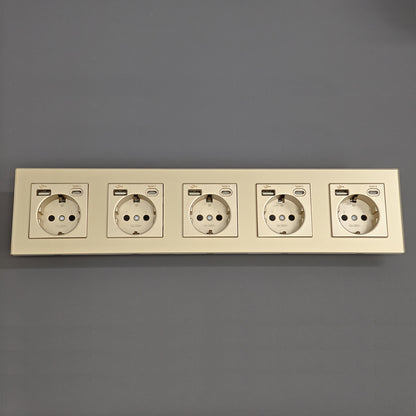 AnjieloSmart European standard wall power socket with USB and Type-C charging ports (German standard).