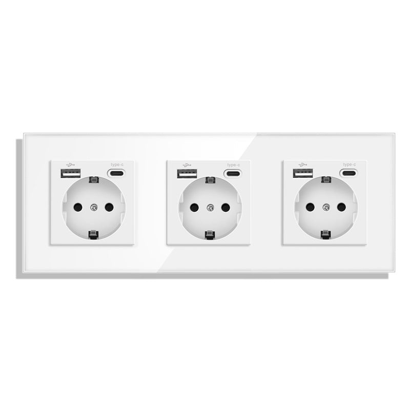 AnjieloSmart European standard wall power socket with USB and Type-C charging ports (German standard).
