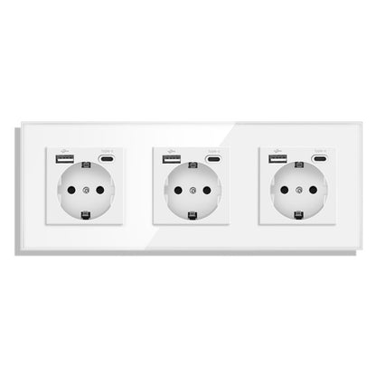 AnjieloSmart European standard wall power socket with USB and Type-C charging ports (German standard).