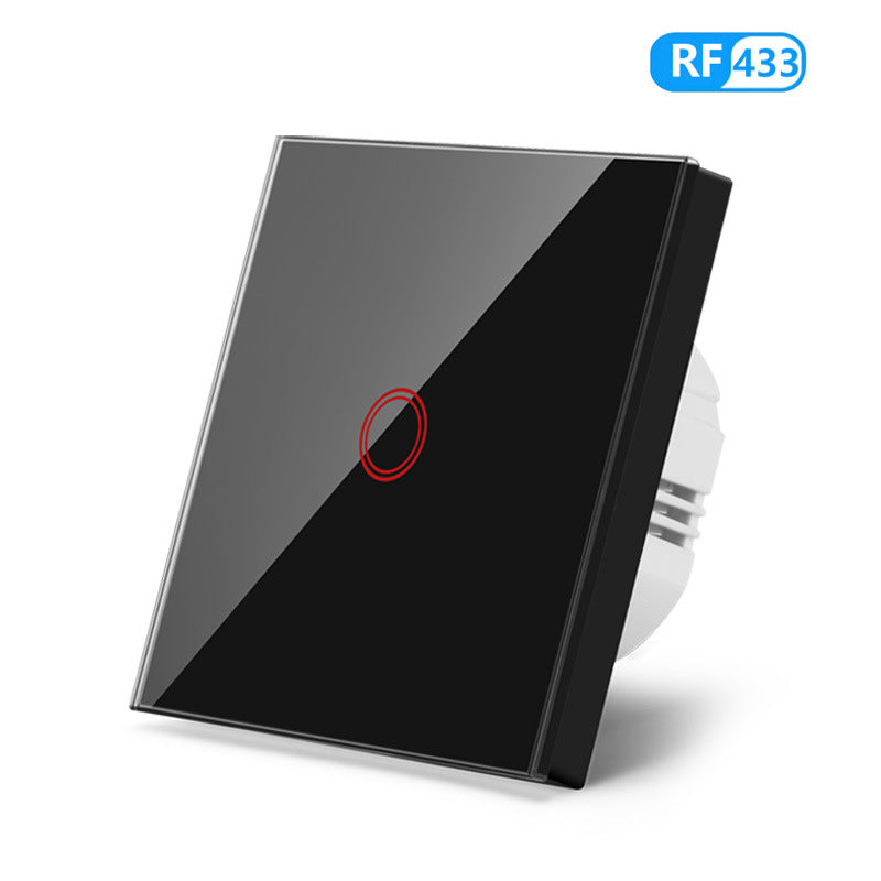 AnjieloSmart European standard 86-type wireless remote control switch with tempered glass panel, capable of penetrating walls, 433MHz RF switch.