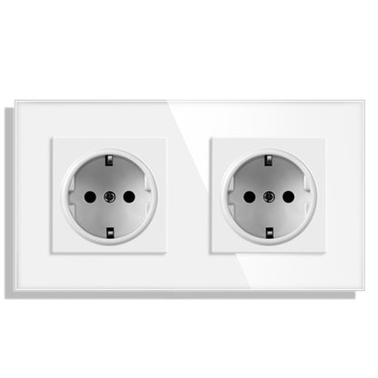 AnjieloSmart Type 82 integrated socket European standard/German type, five-gang with USB charging and Type-C port, European standard wall-mounted concealed socket panel.
