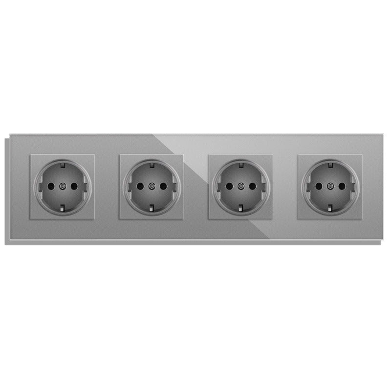 AnjieloSmart Type 82 integrated socket European standard/German type, five-gang with USB charging and Type-C port, European standard wall-mounted concealed socket panel.