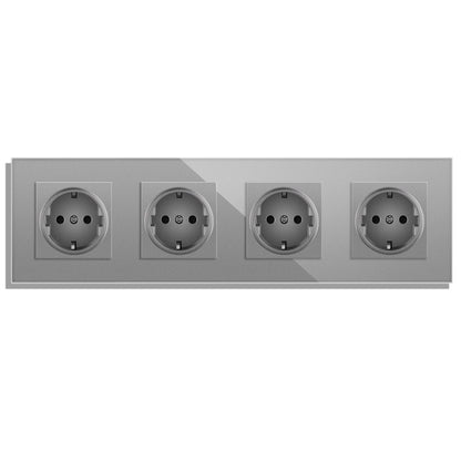 AnjieloSmart Type 82 integrated socket European standard/German type, five-gang with USB charging and Type-C port, European standard wall-mounted concealed socket panel.