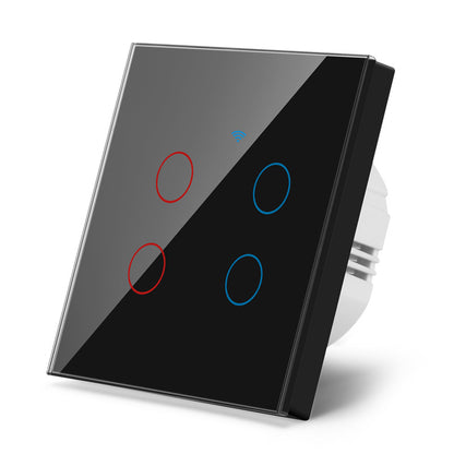 AnjieloSmart European standard graffiti smart WiFi switch with RF433 voice control, compatible with Alexa and Google Home, and features a touch switch.