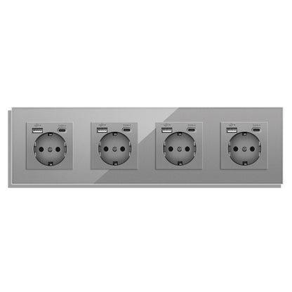 AnjieloSmart European standard wall power socket with USB and Type-C charging ports (German standard).