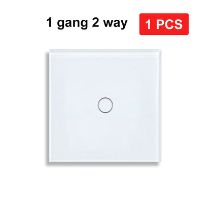 AnjieloSmart European and British standard pure touch double control switch single round tempered glass staircase headboard
