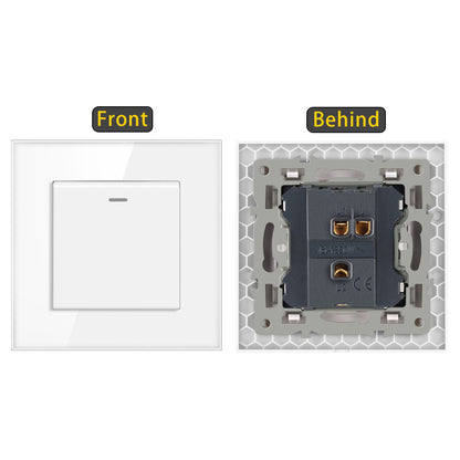 AnjieloSmart European standard 86-type wall switch, tempered glass panel, embedded single-gang multi-way rocker switch