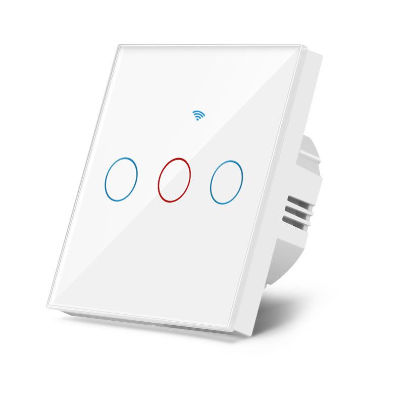 AnjieloSmart European standard graffiti smart WiFi switch with RF433 voice control, compatible with Alexa and Google Home, and features a touch switch.