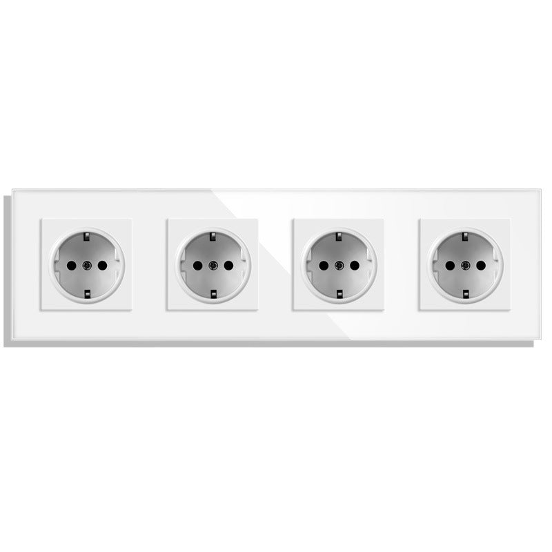 AnjieloSmart Type 82 integrated socket European standard/German type, five-gang with USB charging and Type-C port, European standard wall-mounted concealed socket panel.