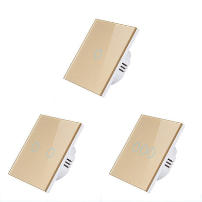 AnjeloSmart Type 86 European standard single touch switch, 1/2/3 gang touch sensor switch, glass panel light switch