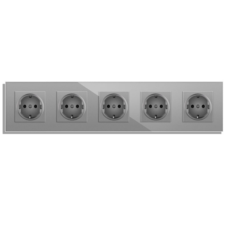 AnjieloSmart Type 82 integrated socket European standard/German type, five-gang with USB charging and Type-C port, European standard wall-mounted concealed socket panel.