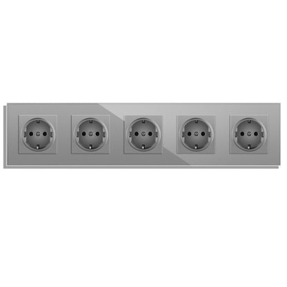 AnjieloSmart Type 82 integrated socket European standard/German type, five-gang with USB charging and Type-C port, European standard wall-mounted concealed socket panel.