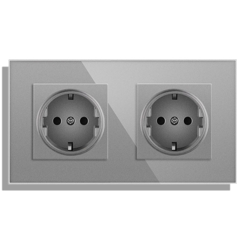 AnjieloSmart Type 82 integrated socket European standard/German type, five-gang with USB charging and Type-C port, European standard wall-mounted concealed socket panel.