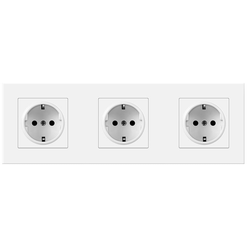 AnjieloSmart 86-type European style recessed wall socket, double gang, 172*86mm integrated German standard power socket with PC panel