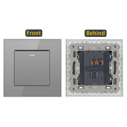 AnjieloSmart European standard 86-type wall switch, tempered glass panel, embedded single-gang multi-way rocker switch