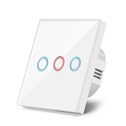 AnjieloSmart European standard 86-type wireless remote control switch with tempered glass panel, capable of penetrating walls, 433MHz RF switch.